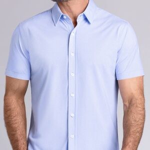 NWT Buttercloth Casual Blue Button Down Shirt with Textured Fabric 3XL Tall Fit